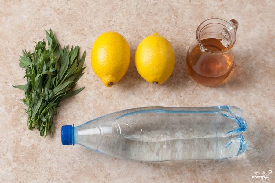 Подготовим все необходимые ингредиенты, чтоб приготовить замечательный лимонад тархун.