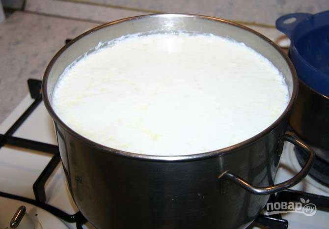 10.	Варите смесь на слабом огне 15 минут, за это время сыр станет плотный.