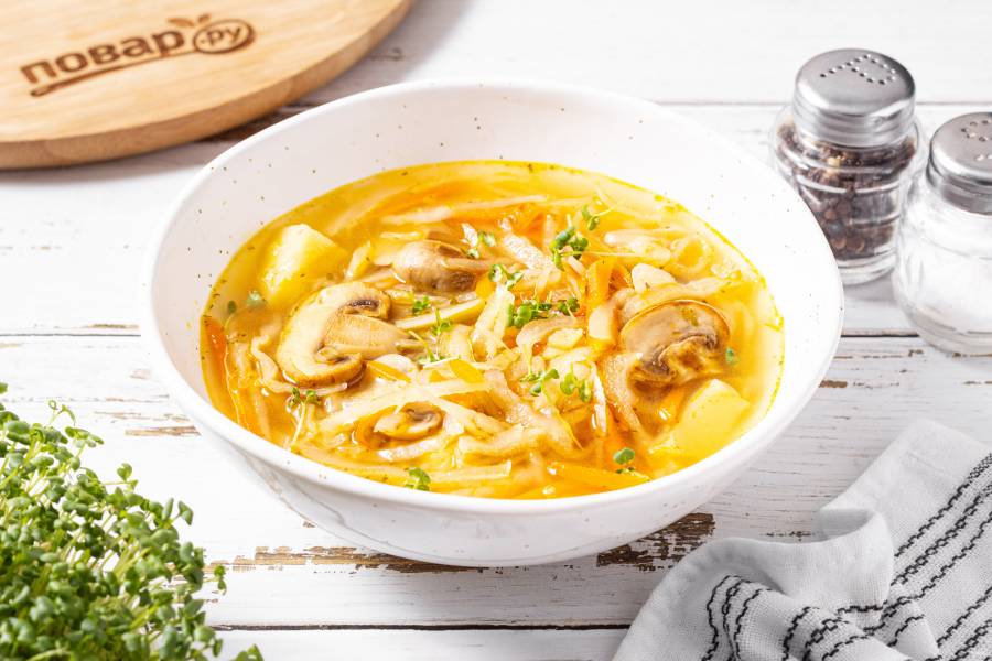 Щи постные с грибами