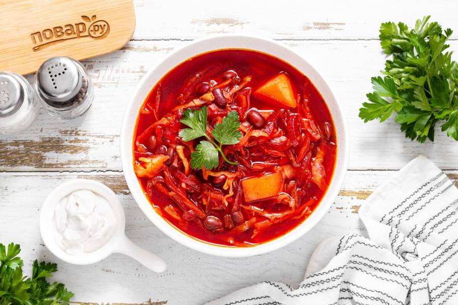 Постный борщ