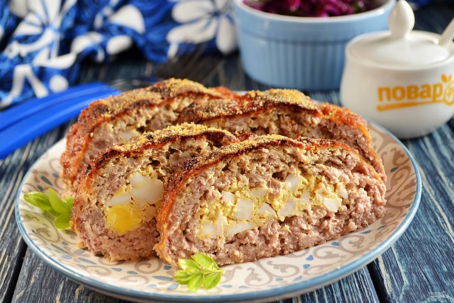 Мясной рулет с яйцом, пошаговый рецепт на ккал, фото, ингредиенты - Ирина Арканникова