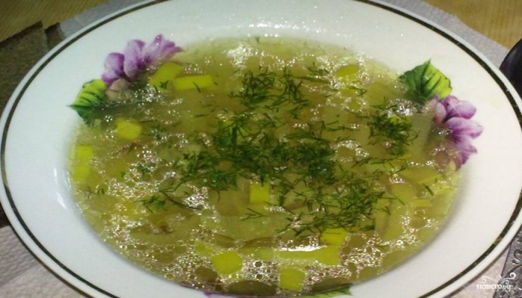 Картофельный суп с луком-пореем