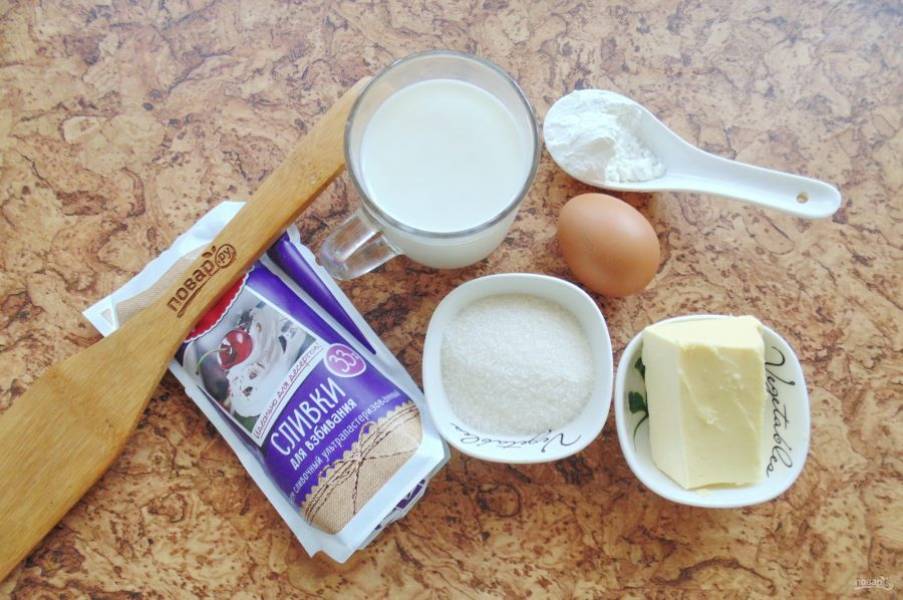 Подготовьте ингредиенты для приготовления крема "Пломбир".