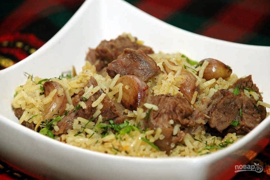Рис с мясом на сковороде рецепт с фото