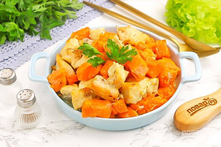 Курица с тыквой