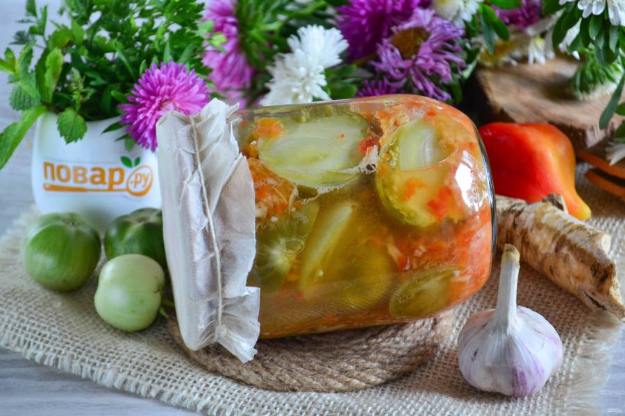 Салат из зеленых помидоров - пошаговый рецепт с фото на l2luna.ru