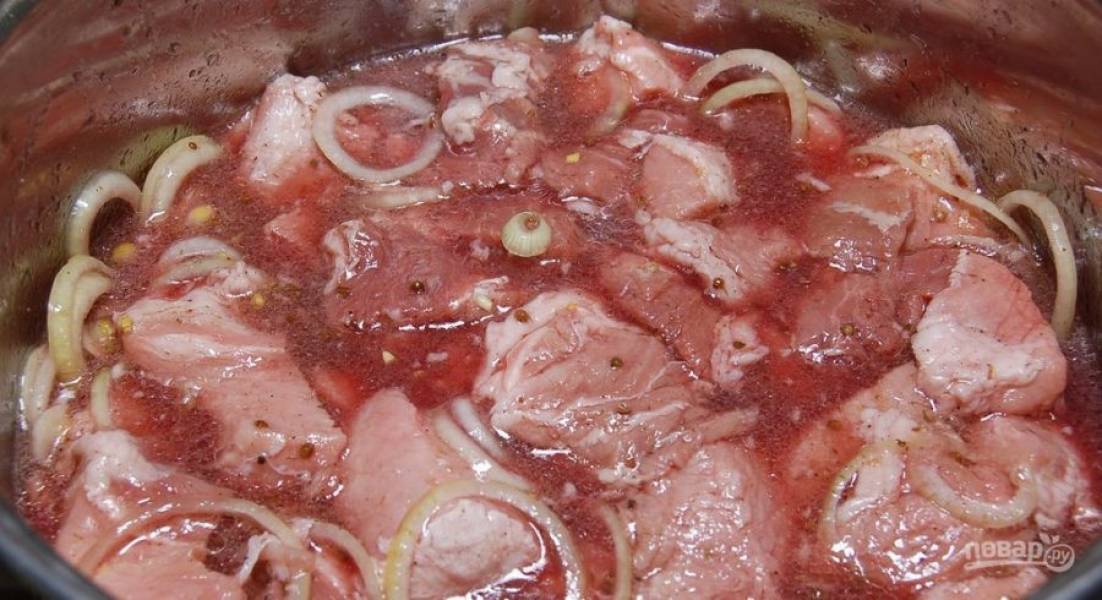 Шашлык из свинины на гранатовом соке рецепт с фото