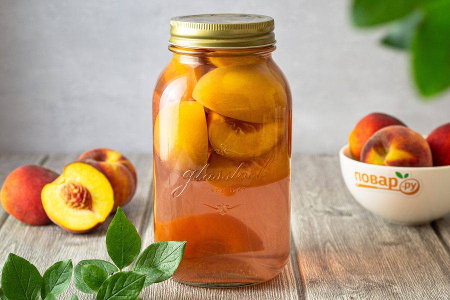 Компот из персиков на зиму пошаговый рецепт