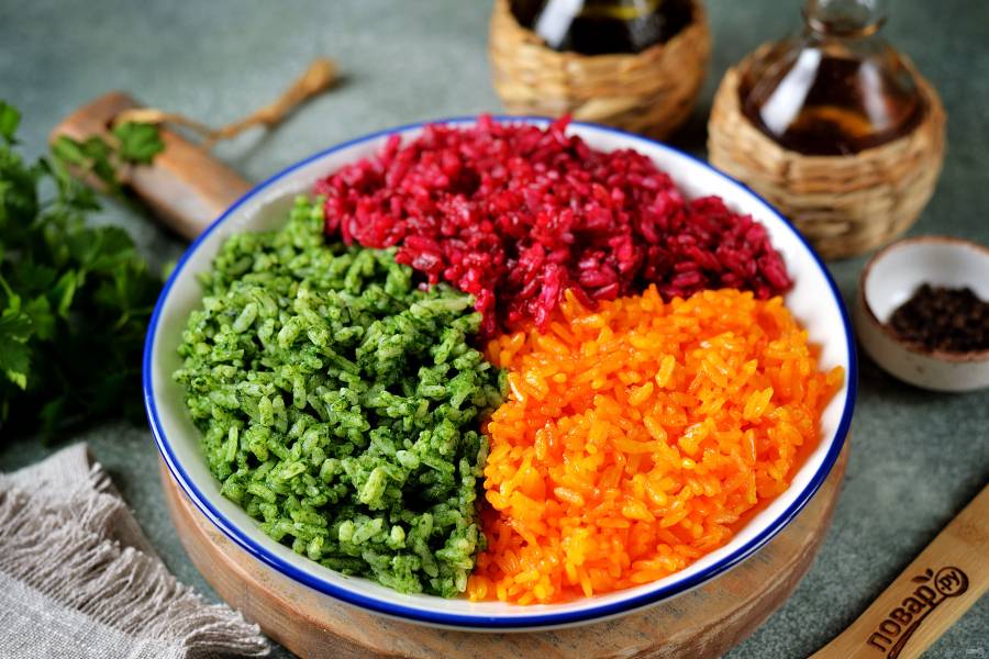 Цветной рассыпчатый рис – кулинарный рецепт