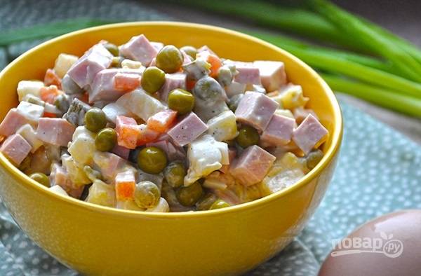 Салат оливье с копченой колбасой: рецепт с фото