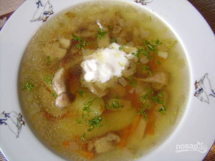 Грибной суп из белых замороженных грибов