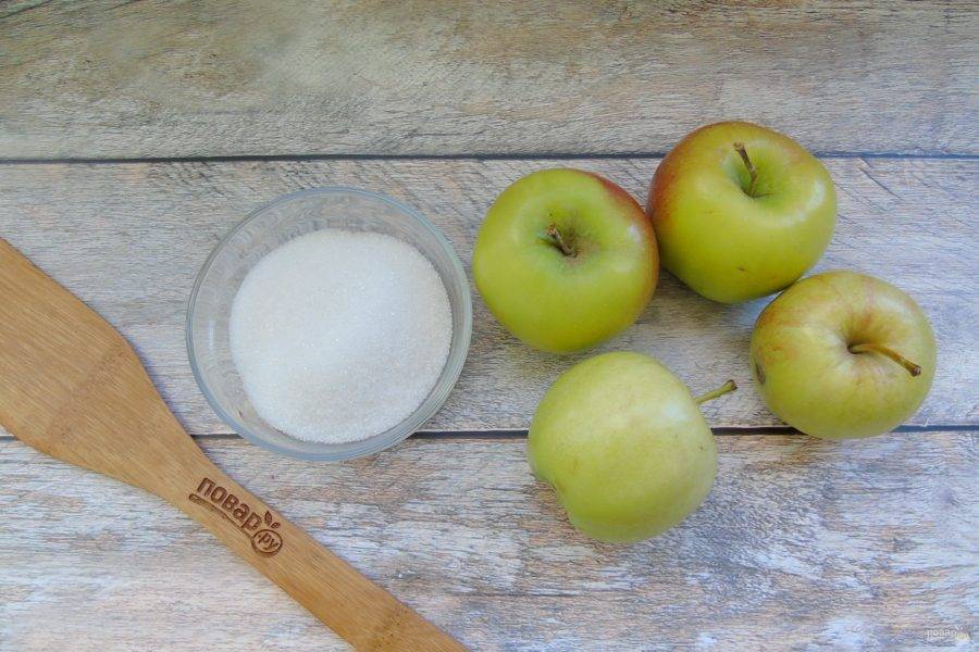 Подготовьте ингредиенты для приготовления яблочного джема.