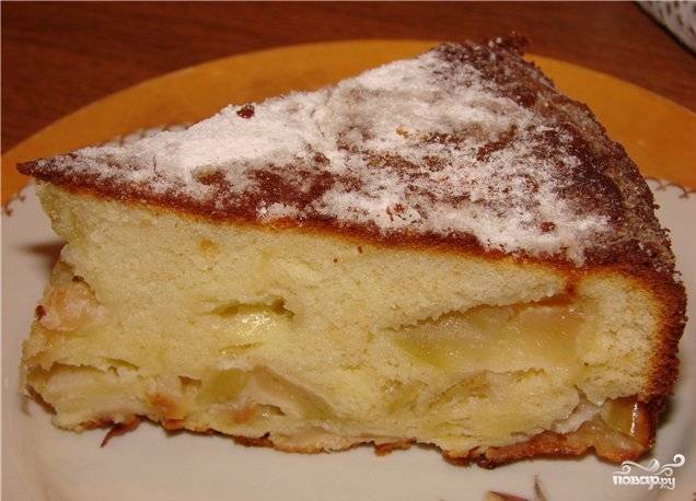 Пирог на йогурте с яблоками — рецепт с фото пошагово