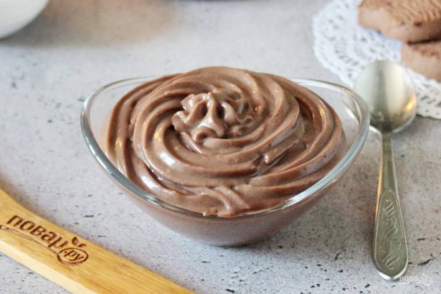 Шоколадный масляный крем для торта