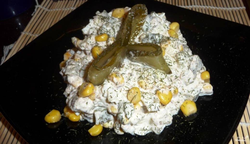 Салат из сайры консервированной