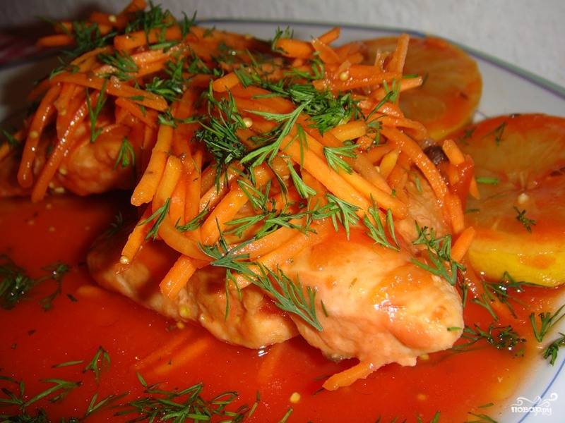 Рыба в маринаде с морковкой