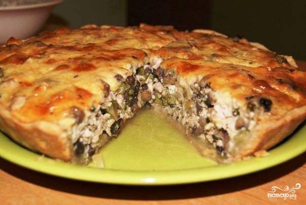 Открытые пироги с грибами