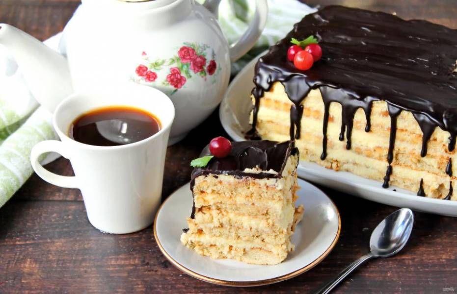 Творожный торт из печенья, пошаговый рецепт на ккал, фото, ингредиенты - Ольга♥Ч