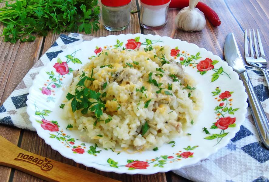 Сливочное ризотто с курицей и грибами рецепт – Итальянская кухня: Ризотто. «Еда»
