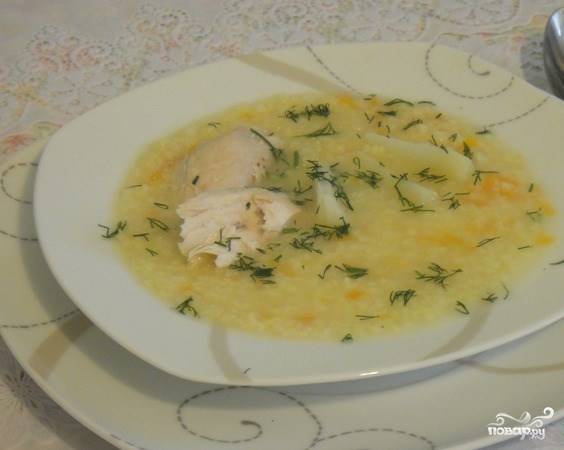 Суп с пшеном и курицей, пошаговый рецепт с фото