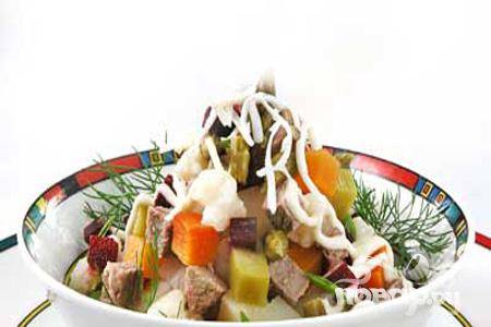 Винегрет с мясом