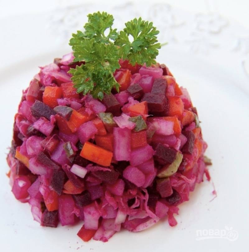 Винегрет без капусты - традиционный рецепт с пошаговыми фото