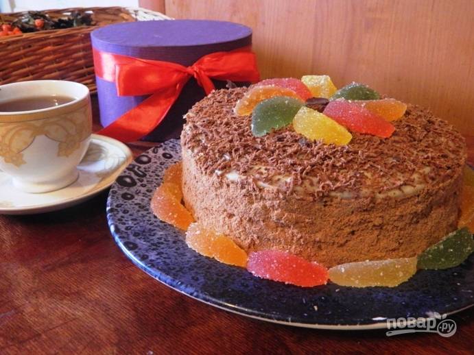 Домашний торт с коржами на сковороде простой рецепт пошаговый