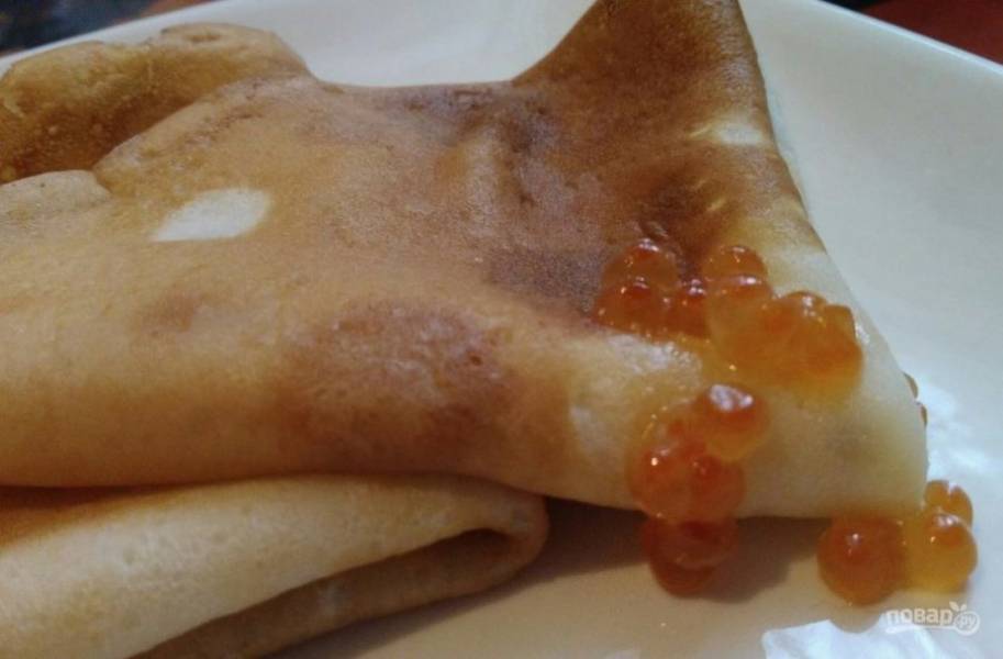 9. С икрой сладкие блины получаются невероятно вкусными.