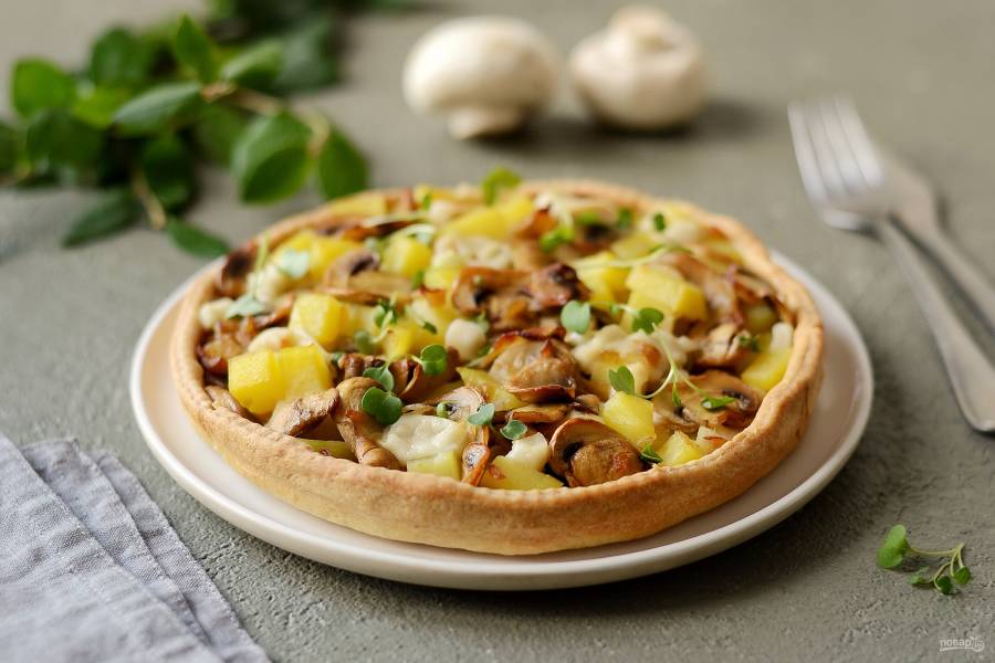 Пирог с картошкой и грибами — рецепт с фото пошагово. Как приготовить картофельный пирог с грибами?