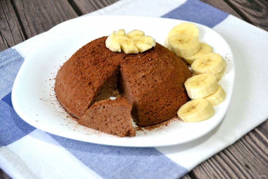 Шоколадный брауни с бананом в микроволновке ПП — рецепт с фото пошагово