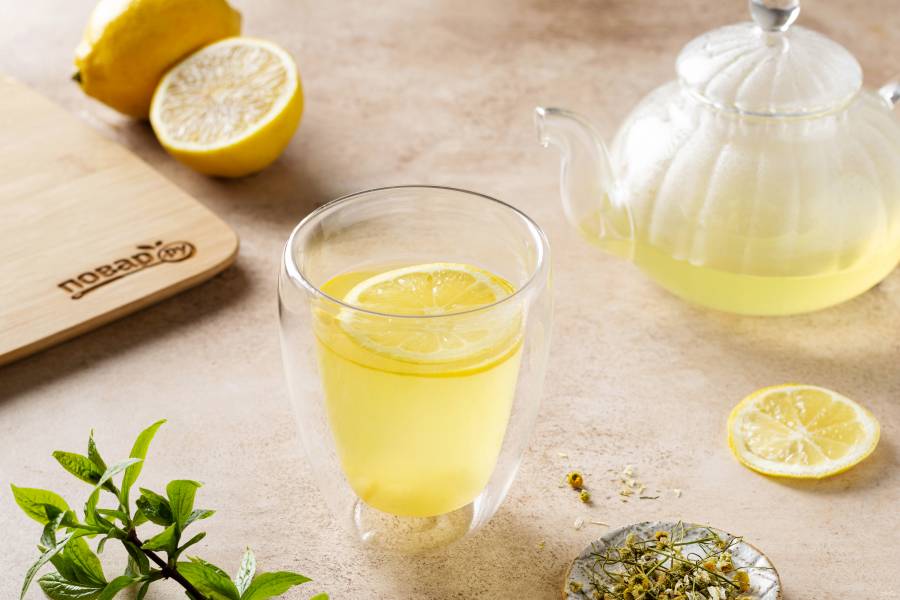 Чай с ромашкой и лимоном