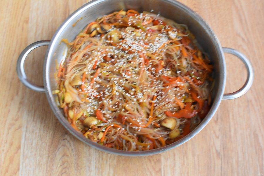 Фунчоза с грибами и овощами - Пошаговый рецепт с фото | Разное