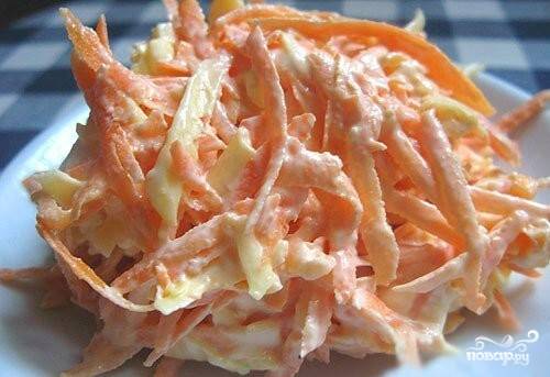 Салат из морковки с сыром и чесноком