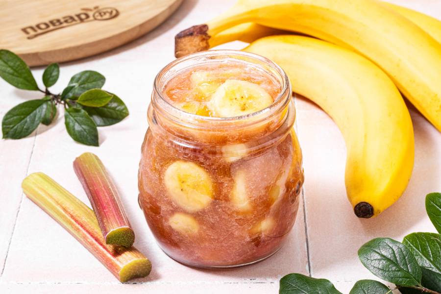 Варенье из ревеня с бананом