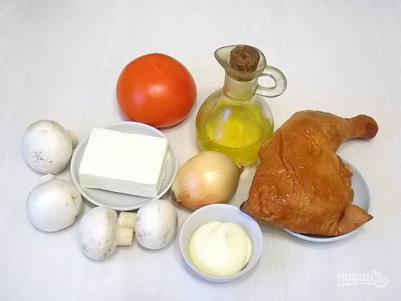 Рецепт салата «Любимый муж» с фото с помидорами, копченой курицей и грибами