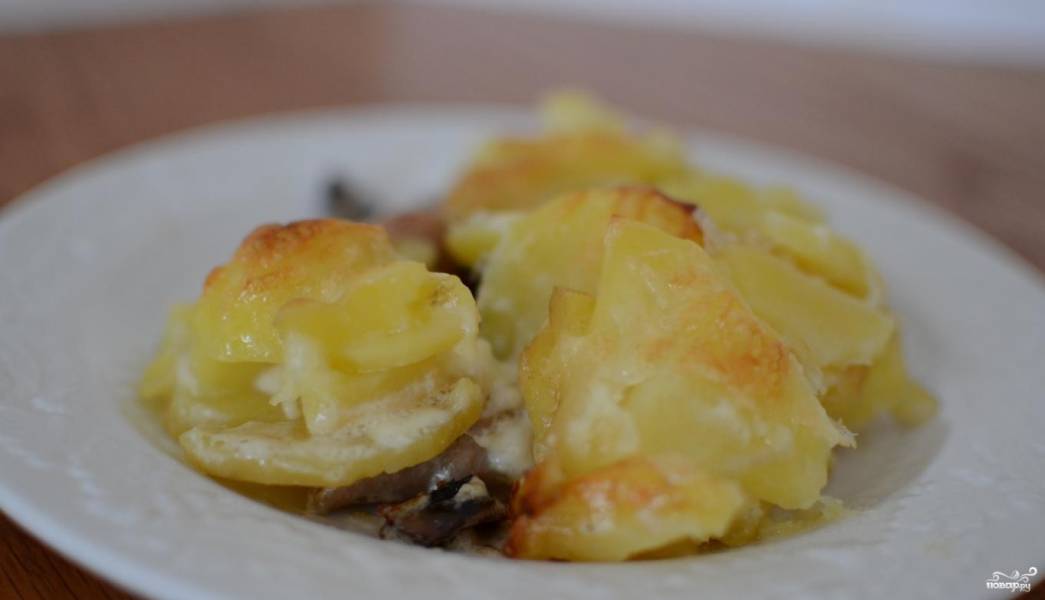 Картофельная запеканка с мясом и грибами под сыром – пошаговый рецепт приготовления с фото