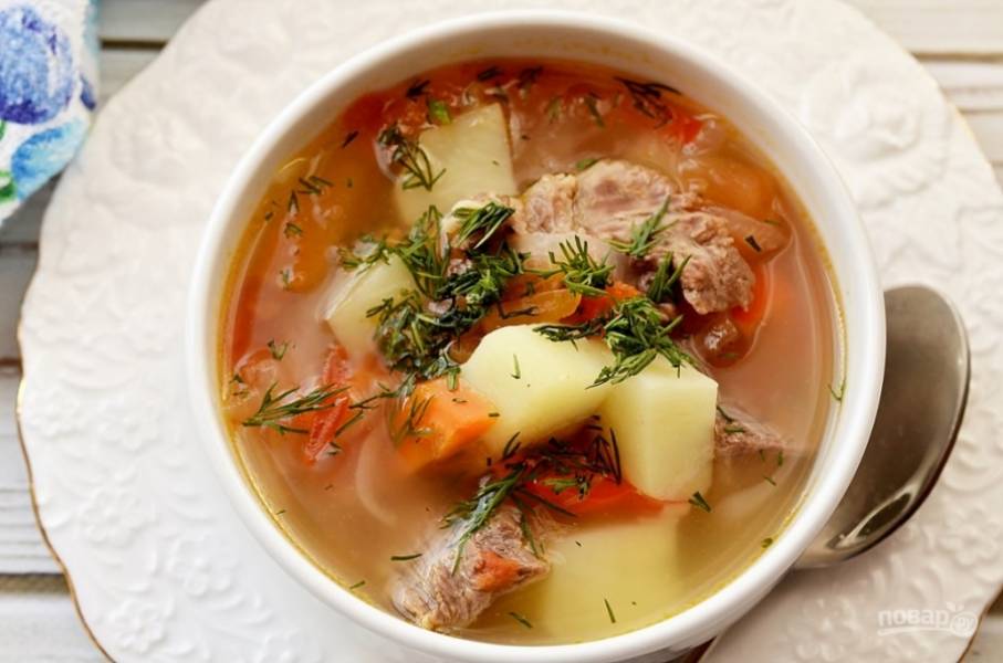 Суп из баранины с овощами -хомшурбо