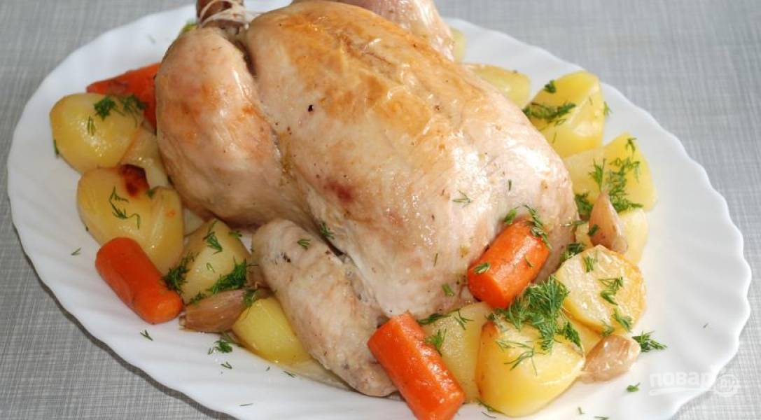 Рецепт запеченной курицы с картофелем