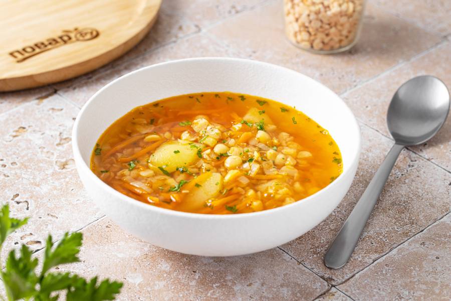 Видео-рецепт горохового супа без картошки