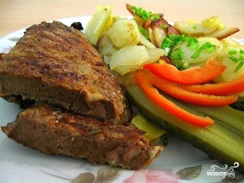Рецепт: Отбивных из печени - Из мяса, мясных продуктов - Основные блюда - Готовить легко!