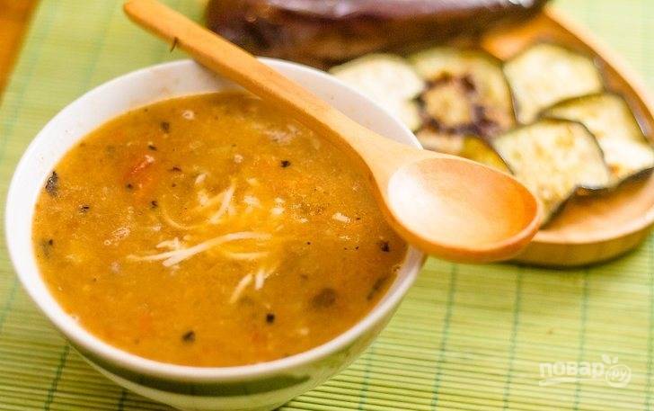 Овощной суп с баклажанами