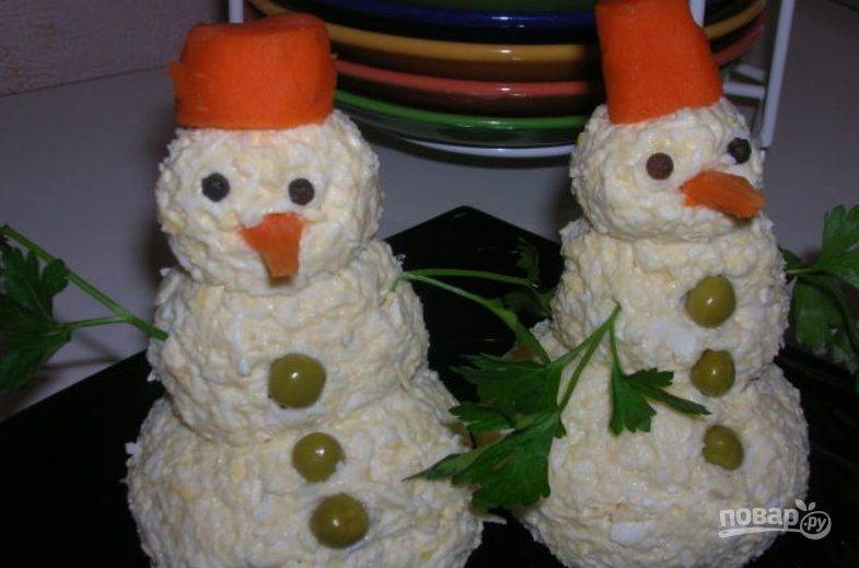 Закуска Снеговики из сыра