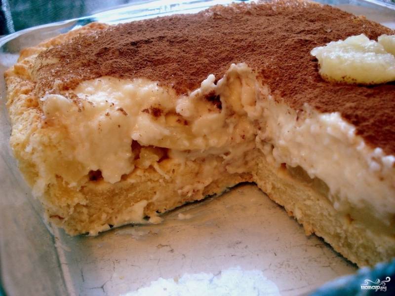 Пирог с заварным кокосовым кремом