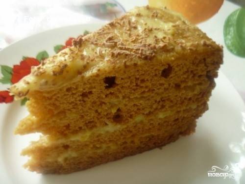 Торт Рыжик классический с заварным кремом рецепт с фото пошагово
