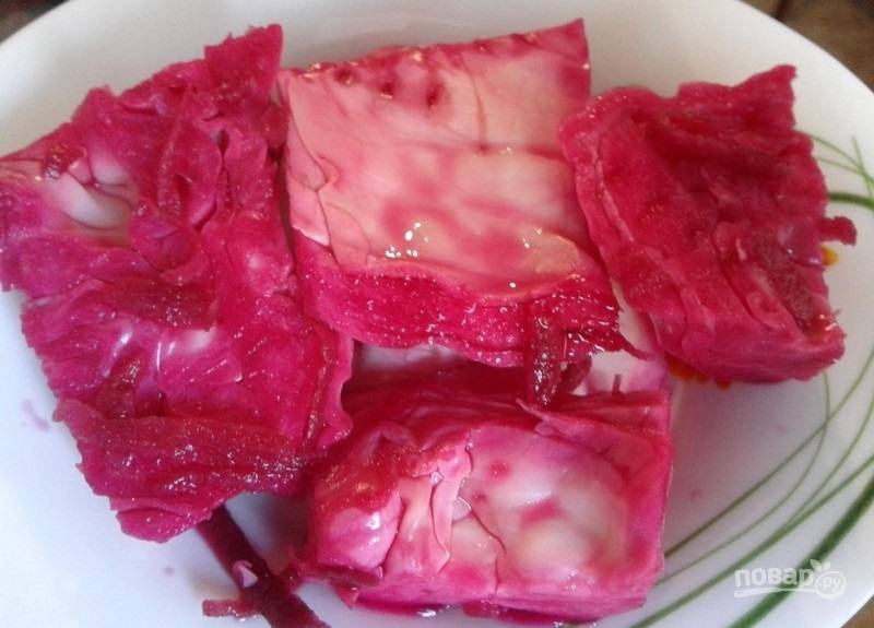 Маринованная капуста со свеклой за сутки