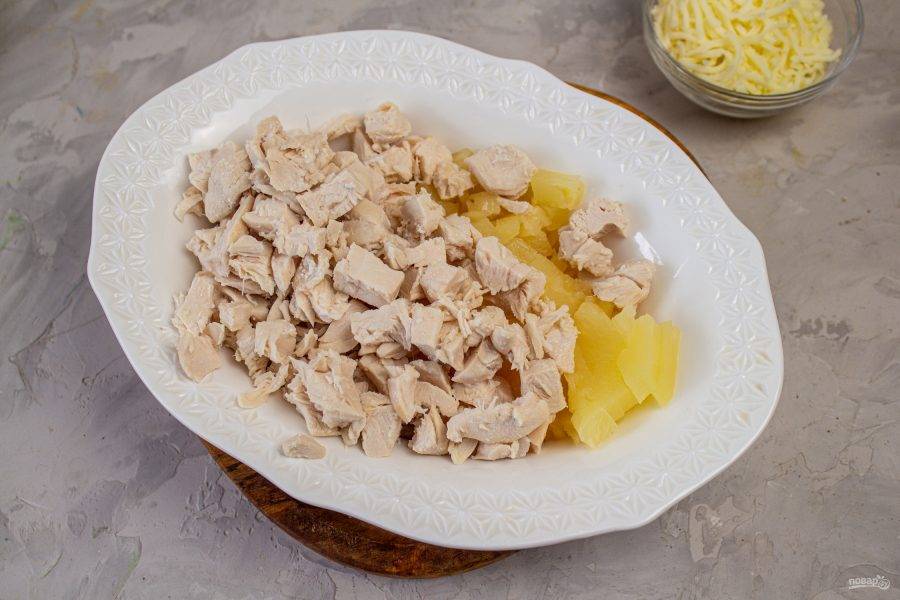 Салат с курицей «Валентинка» простой рецепт/ Простой рецепт салата на скорую руку