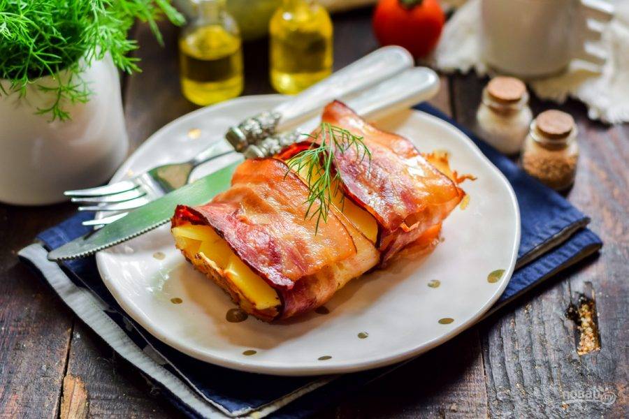 Рецепт блюда Баклажанно-картофельный мильфей
