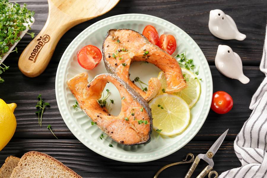 Красная рыба в аэрогриле