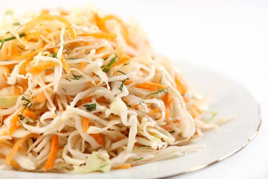 Диетический салат из белокочанной капусты - пошаговый рецепт с фото