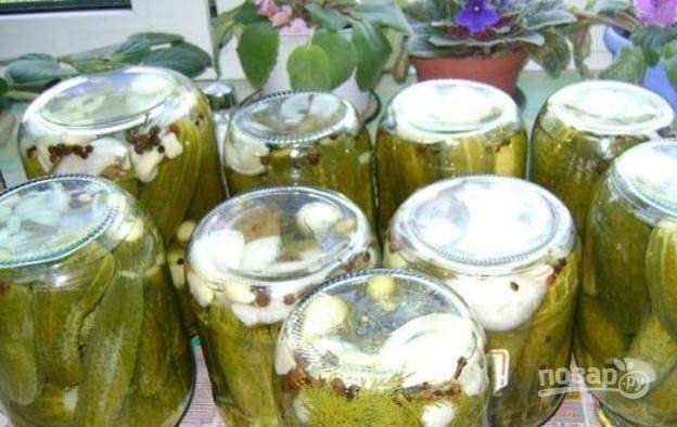 6. После баночки закатайте, переверните вверх дном и оставьте до полного остывания.
После огурчики по-болгарски на зиму можно убрать в прохладное и темное место.